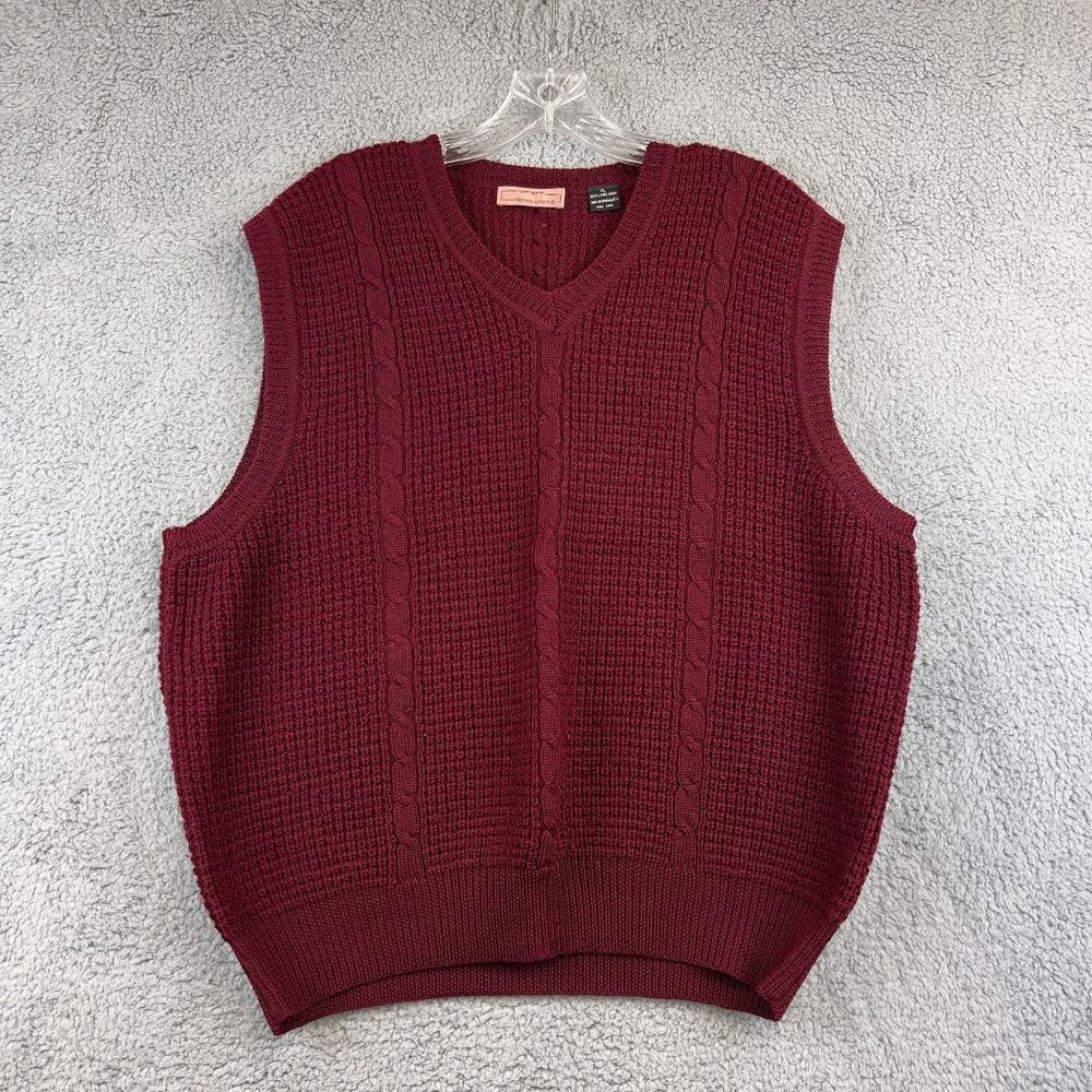 Vintage Men's Henry Grethel Red Traditional‎ Sweater Vest wool size XL